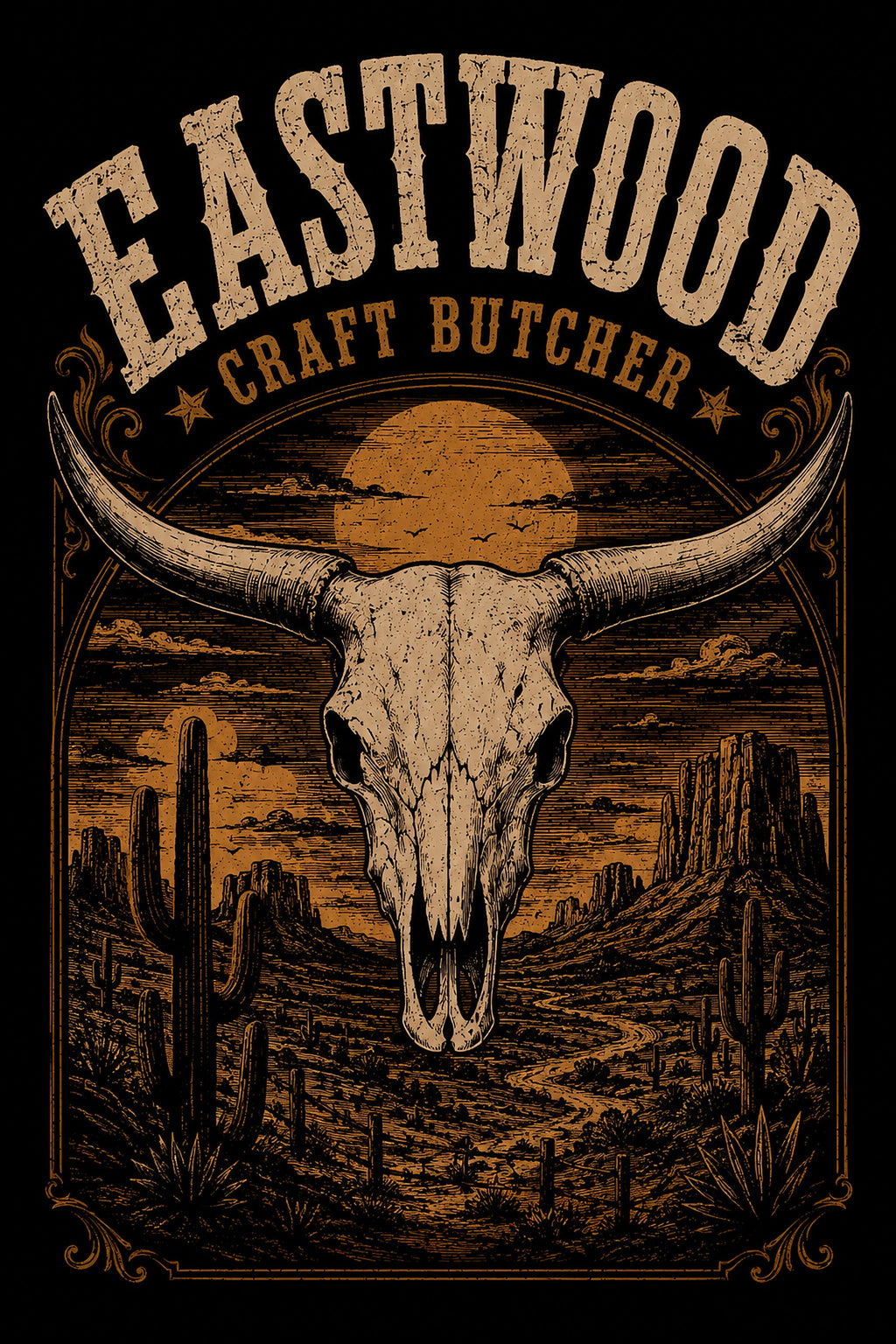 Eastwood Longhorn Skull T-Shirt – Black